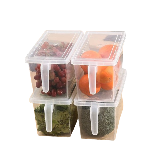 1pc Food Storage Container with Handle | Clear | 27.3 x 14.8 x 15.3 cm | Durable & Eco Friendly