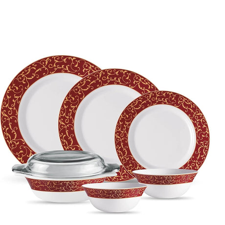 32pcs Sovrana Dinner Set | Anassa Red | Elegant Porcelain Dining Set | Complete Dinnerware for Stylish Dining- Furaha Finds Kenya