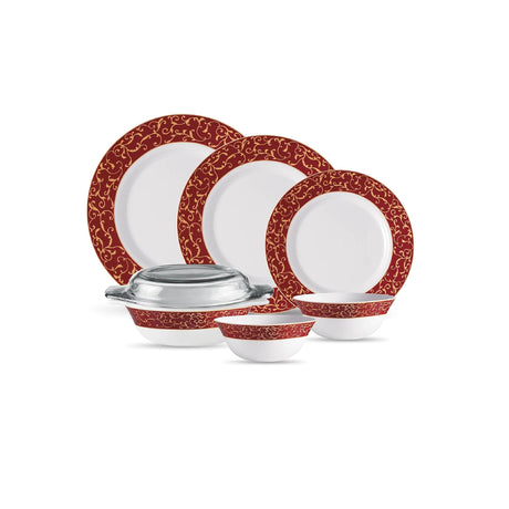 32pcs Sovrana Dinner Set | Anassa Red | Elegant Porcelain Dining Set | Complete Dinnerware for Stylish Dining- Furaha Finds Kenya