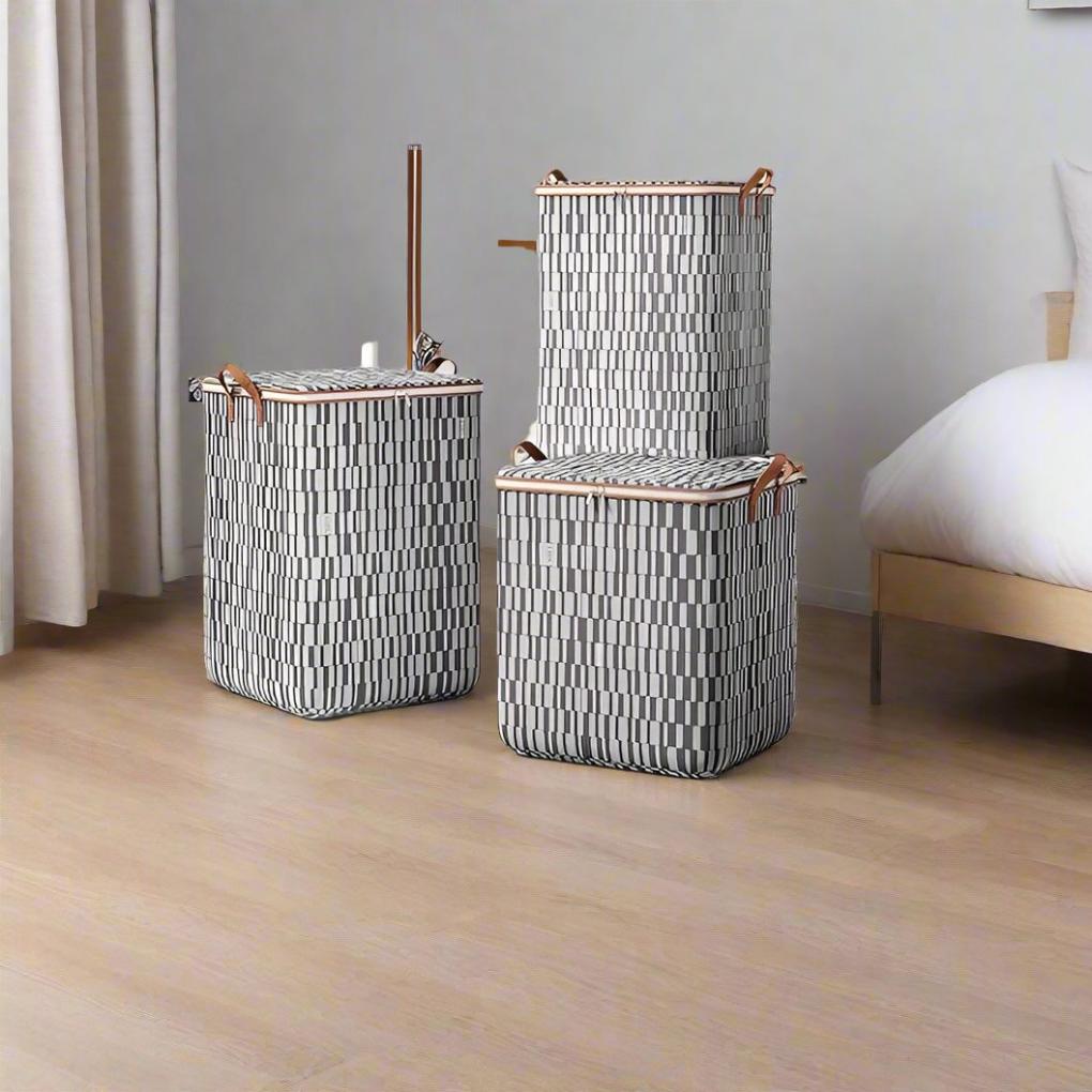 Furaha Finds 3 Piece Set Large Capacity Quilt & Duvet Storage Bags Waterproof, moisture proof, non woven fabric with double zipper & reinforced handles.