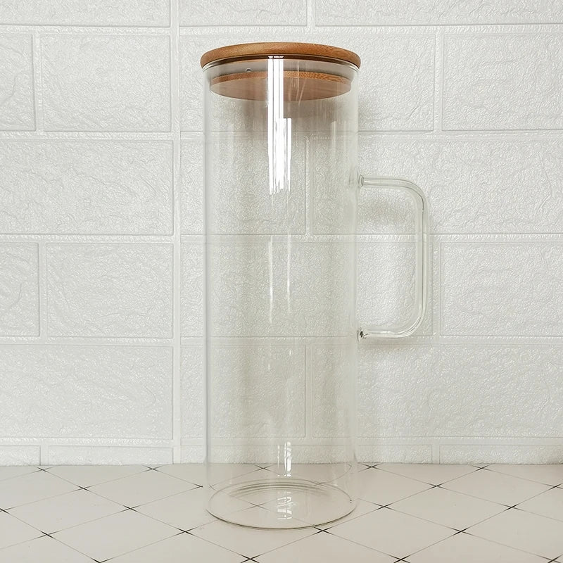 Glass Spaghetti Jar with Bamboo Lid and Handle | 2L Capacity