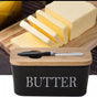 850gms High quality Ceramic Butter Dish with Bamboo Lid Multiuse Preservation Box Ceramic Butter Dish Kitchen, Dining