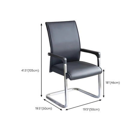 851 Leather Visitor Office Chair Sleek PU Finish with Chrome Sled Base Office Furniture