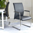 851 Leather Visitor Office Chair Sleek PU Finish with Chrome Sled Base Office Furniture