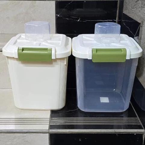 Rice Bucket and Cereal Container – 5kg & 10kg Airtight Food Storage with Scoop (Clear) food storage containers Food Storage Containers