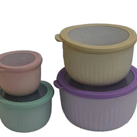 4-in-1 Stackable Salad Bowls – BPA-Free Plastic Set with Silicone Lids food storage containers Food Storage Containers