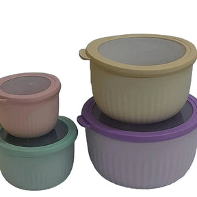 4-in-1 Stackable Salad Bowls – BPA-Free Plastic Set with Silicone Lids food storage containers Food Storage Containers