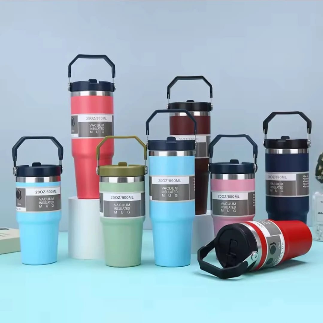 890ml Thermal Coffee Cup with Handle Double Layer Vacuum Flask & Travel Mug Thermoses