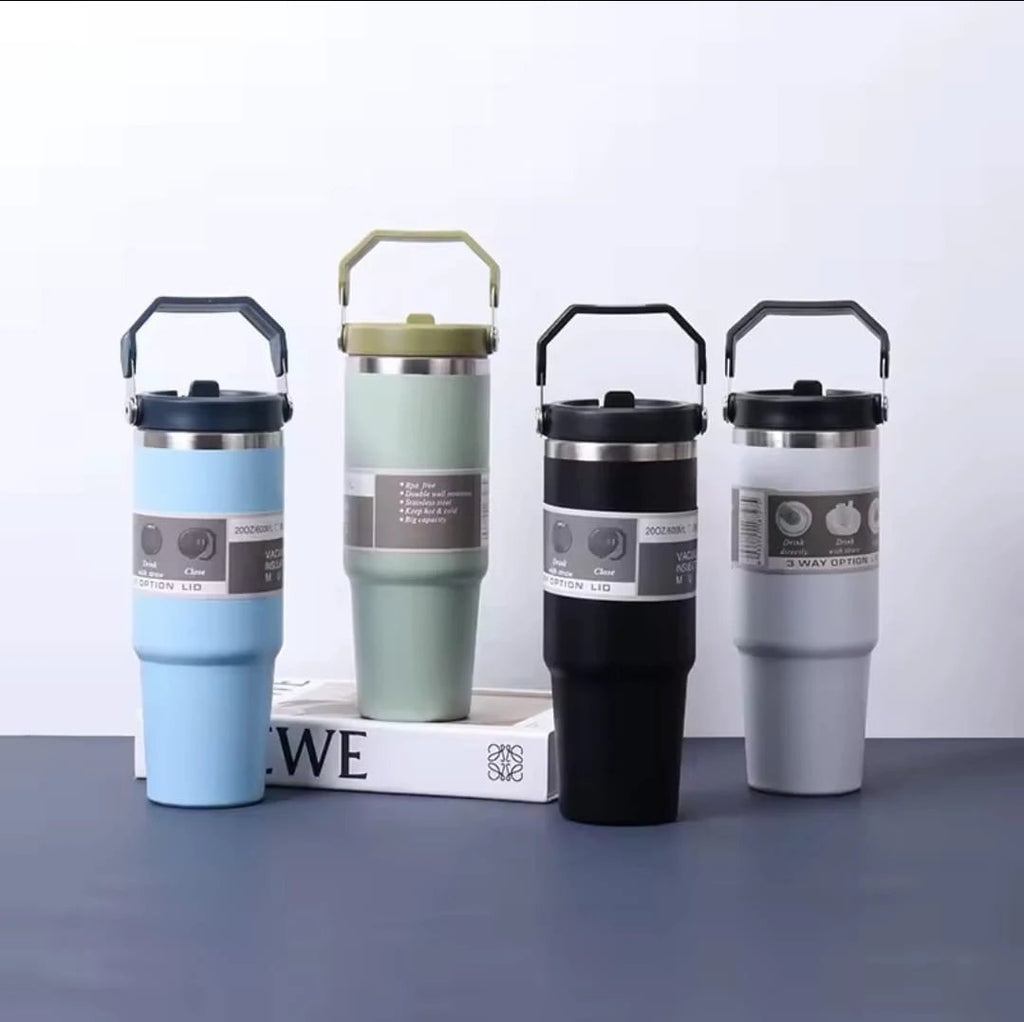 890ml Thermal Coffee Cup with Handle Double Layer Vacuum Flask & Travel Mug Thermoses