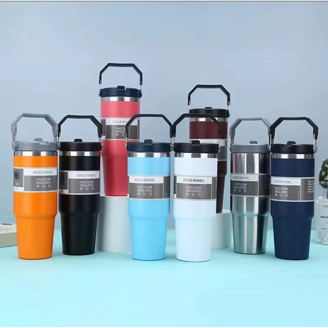890ml Thermal Coffee Cup with Handle Double Layer Vacuum Flask & Travel Mug Thermoses