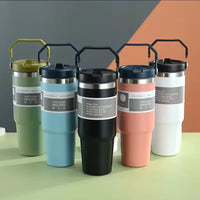 890ml Thermal Coffee Cup with Handle Double Layer Vacuum Flask & Travel Mug Thermoses