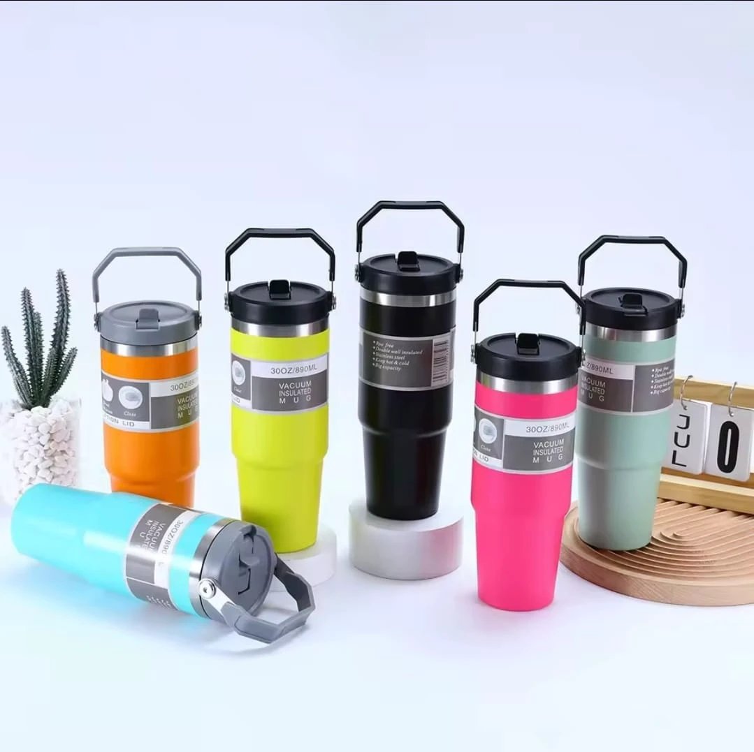 890ml Thermal Coffee Cup with Handle Double Layer Vacuum Flask & Travel Mug Thermoses