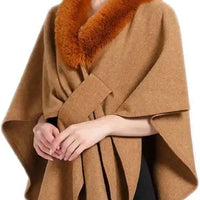Faux Fur Collar Cape Shawl Cardigan Fashion Accessories Capes