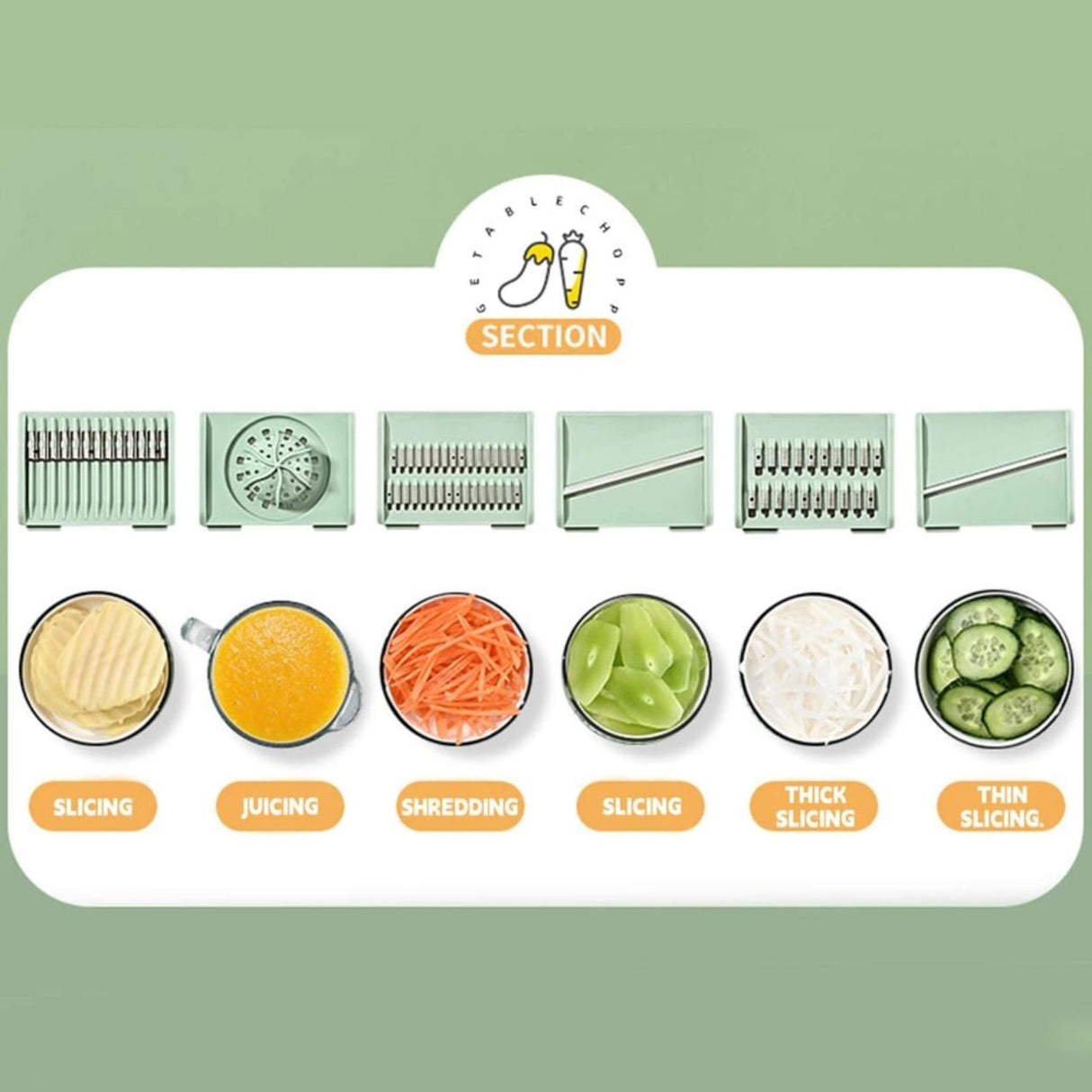 8in1 Multifunctional Salad Spinner with Vegetable Chopper & Strainer Includes Dicer, Slicer, Shredder & More