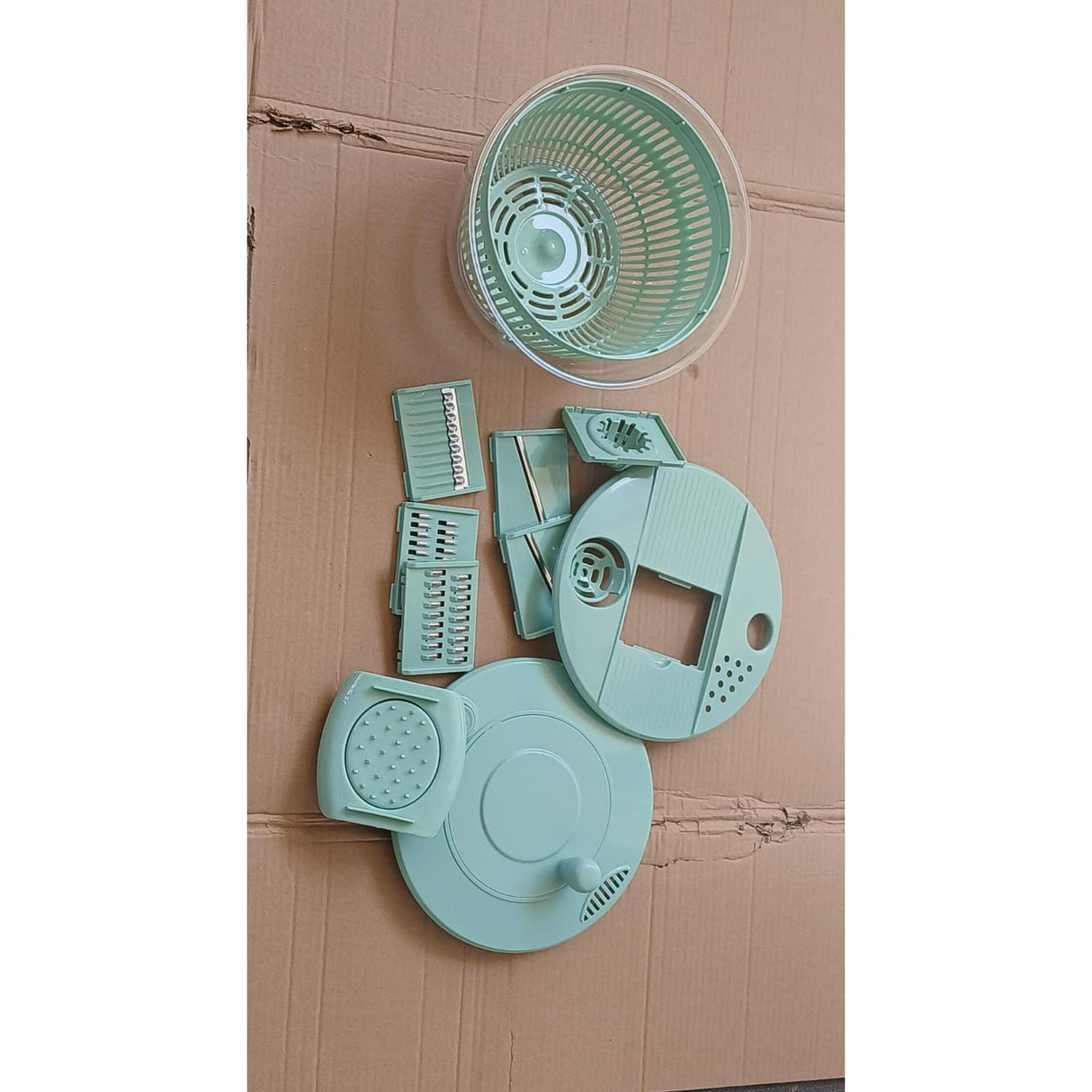 8in1 Multifunctional Salad Spinner with Vegetable Chopper & Strainer Includes Dicer, Slicer, Shredder & More