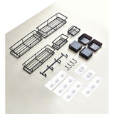 8pc Bathroom Organizer Set Matte Black Wall Mounted Storage with Hooks & Holders