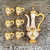 8pcs Elegant Arabic Coffee Set | Gold & Rose Gold, 1.5L Kettle tableware Coffee Sets
