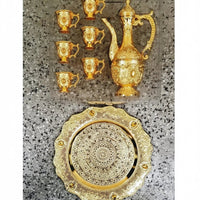 8pcs Elegant Arabic Coffee Set | Gold & Rose Gold, 1.5L Kettle tableware Coffee Sets