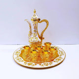8pcs Elegant Arabic Coffee Set | Gold & Rose Gold, 1.5L Kettle tableware Coffee Sets
