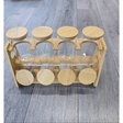 8pcs Spice Jars Set with Rotating Stand 350ml Airtight Storage Containers