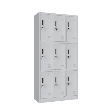 9-Door Metal Locker Cabinet – Secure Office and Home Storage