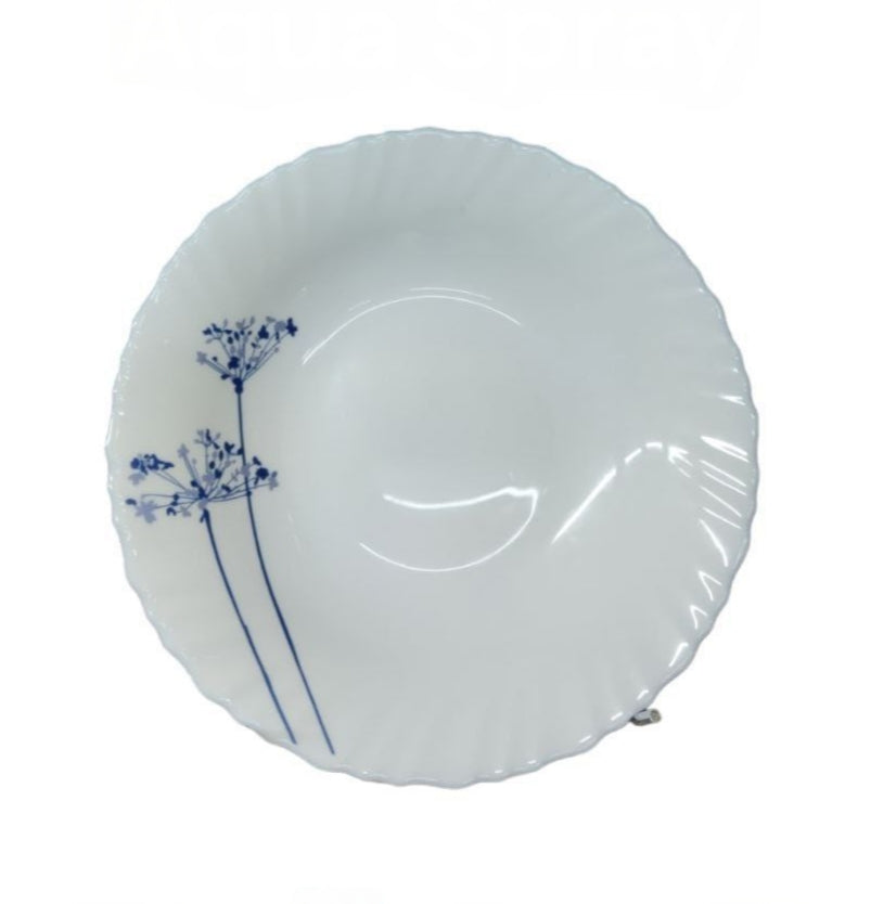 9 Inch Classique Aqua Spray Glass Soup Plates 6 Sets (36 Pieces)