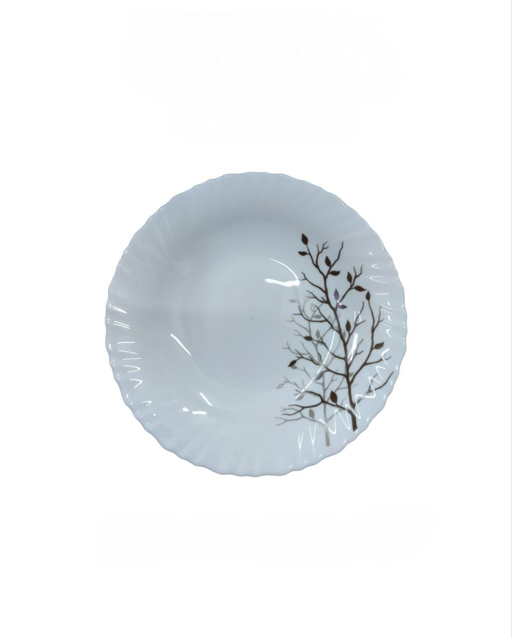 9 Inch Classique Autumnal Glass Soup Plates 6 Sets (36 Pieces)