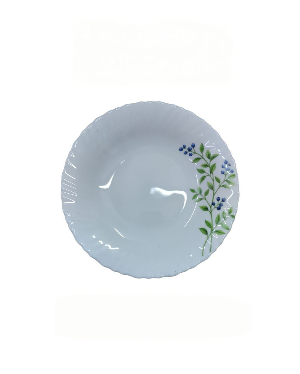 9 Inch Classique Lush Green Glass Soup Plates 6 Sets (36 Pieces)