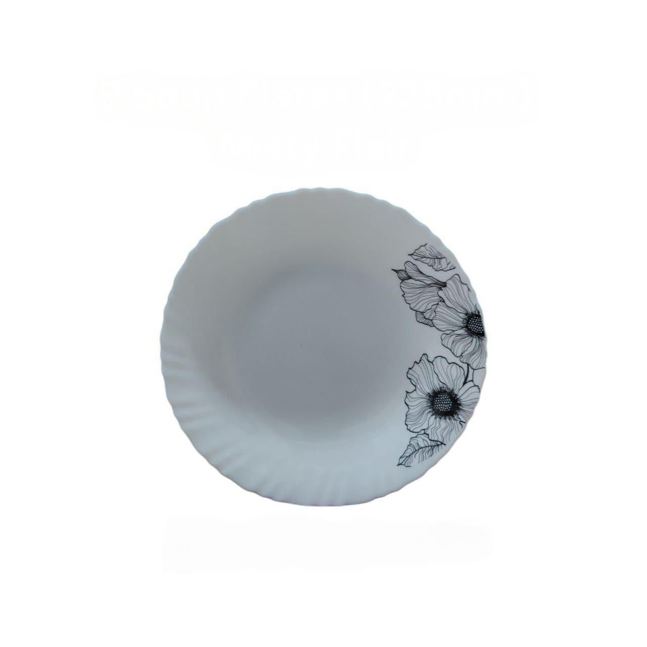 9 Inch Classique Misty Flair Glass Soup Plates 6 Sets (36 Pieces) kitchen and dinning Plates