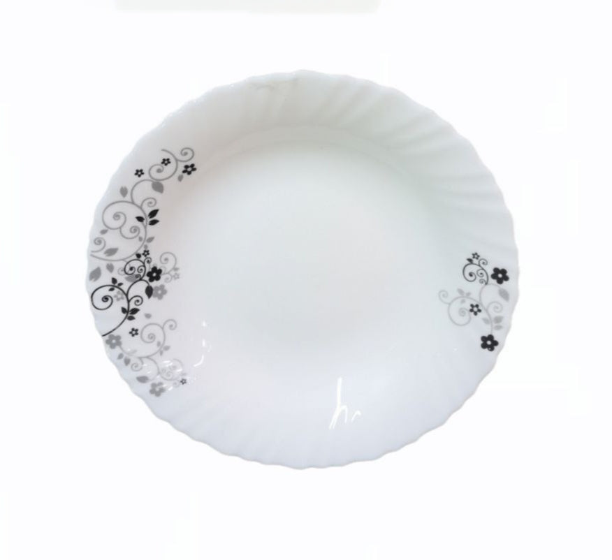 9 Inch Classique Mystrio Black Glass Soup Plates 6 Sets (36 Pieces)