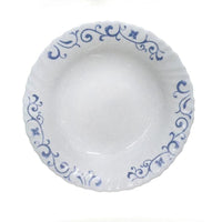 9 Inch Classique Swirls Blue Glass Soup Plates 6 Sets (36 Pieces) kitchen and dinning Plates