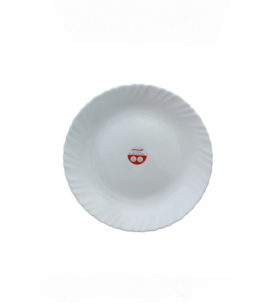 9 Inch Classique White Plain Glass Soup Plates 6 Sets (36 Pieces)