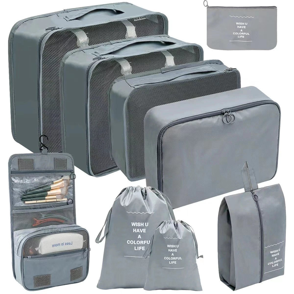 9-Piece Travel Luggage Organizer Set – Packing Cubes & Bags for Suitcase (Multiple Colours) Packing Organizers Packing Organizers