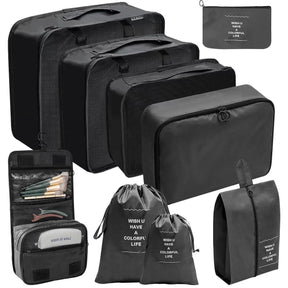 9-Piece Travel Luggage Organizer Set – Packing Cubes & Bags for Suitcase (Multiple Colours) Packing Organizers Packing Organizers