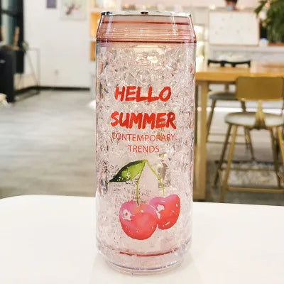 Hello Summer" Acrylic Smoothie/Party Cups with Straw | 600ml | Available in 3 Fun Shapes- Furaha Finds Kenya