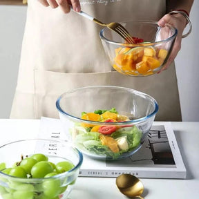 High Borosilicate Glass Bowl – 4500ml Heat-Resistant Baking & Serving Bowl mixing bowls Mixing Bowls