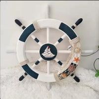 Handcrafted Decorative Wall Hanging Nautical Ship Wheel – 27.5cm Coastal Wall Décor plaques in decor Decorative Plaques