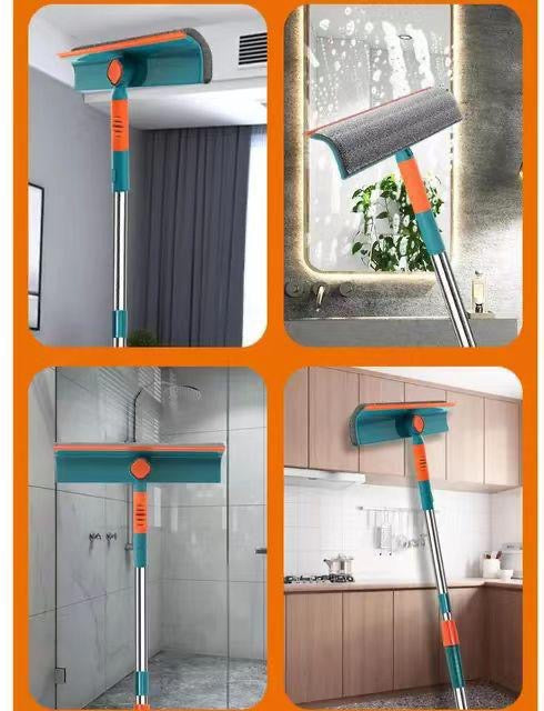 2-in-1 Telescopic Window Cleaner & Wall Mop – Rotatable Head, Extendable to 145cm- Furaha Finds Kenya