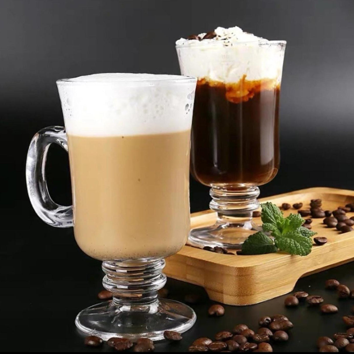 Heat-Resistant Thickened Glass Irish Coffee Cups Transparent, Durable Glassware for Hot Drinks