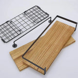 Set of 3 Rustic Wall Mounted Floating Shelves with Towel Rack- Furaha Finds Kenya