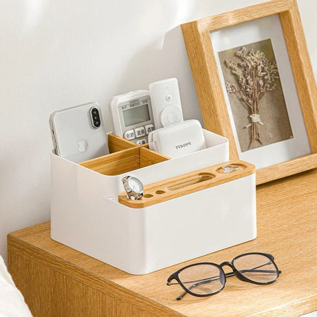 Multi Purpose Desktop Organizer with Dividers | Remote Control Storage