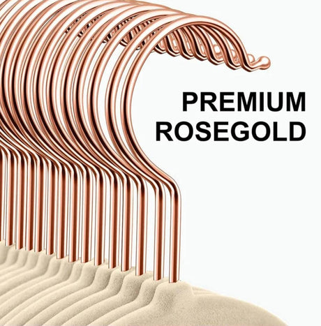 Luxury Velvet Premium Rose Gold Antislip Hangers 10pc Pack