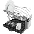 A-565 2 Tier Self-Draining Dish Drainer Rack with Storage Sections Kitchen Accessories Dish Racks & Drain Boards