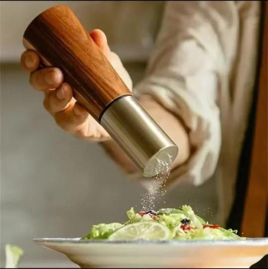 Luxury Acacia Wood Pepper & Salt Grinder Set – 2pcs Stainless Steel Mill (18cm)