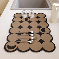 Absorbent Dish Drying Mat 30x40 cm Stylish Prints for Kitchen Kitchen Linen Drain Boards