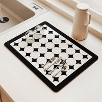 Absorbent Dish Drying Mat 30x40 cm Stylish Prints for Kitchen Kitchen Linen Drain Boards