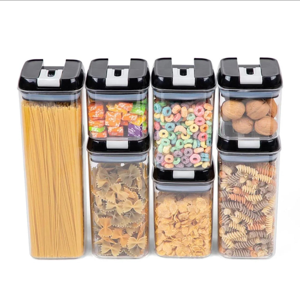 Acrylic 7pcs Set Food Containers Airtight Kitchen Storage Kitchen organizer Kitchen Organizers