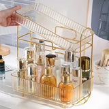 Acrylic Double Layer Cosmetic Organizer with Large Capacity for Makeup, Toiletries, and Snacks