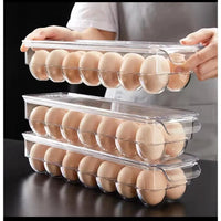 Acrylic Egg Holder with Lid – 14 Eggs Capacity | Stackable Fridge Organizer food storage Food Storage Containers