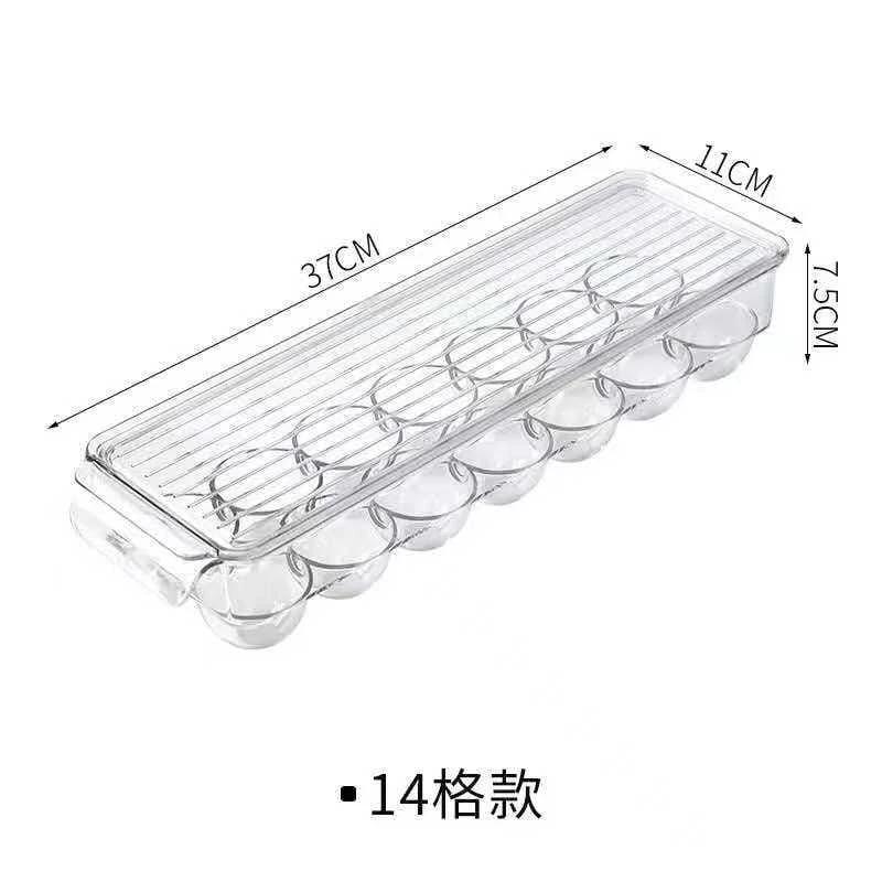 Acrylic Egg Holder with Lid – 14 Eggs Capacity | Stackable Fridge Organizer food storage Food Storage Containers
